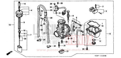 CARBURETOR (1) CR250RV de 1997
